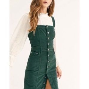 Free People Button Front Cord Jumper Dress (Size 2)